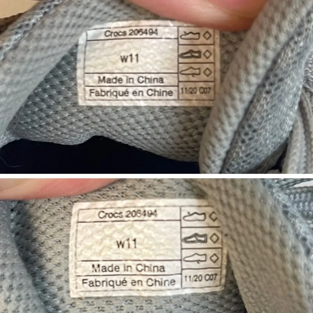 Crocs LiteRide Pacer Camo (Gray/Light Blue) Tennis Shoes 206494 Women's Sz 11